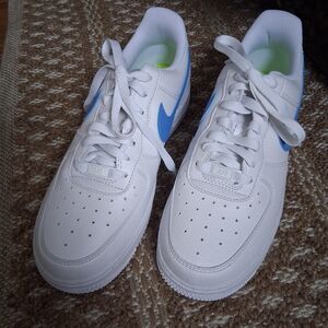 Nike Air Force 1 White & Blue Sneakers